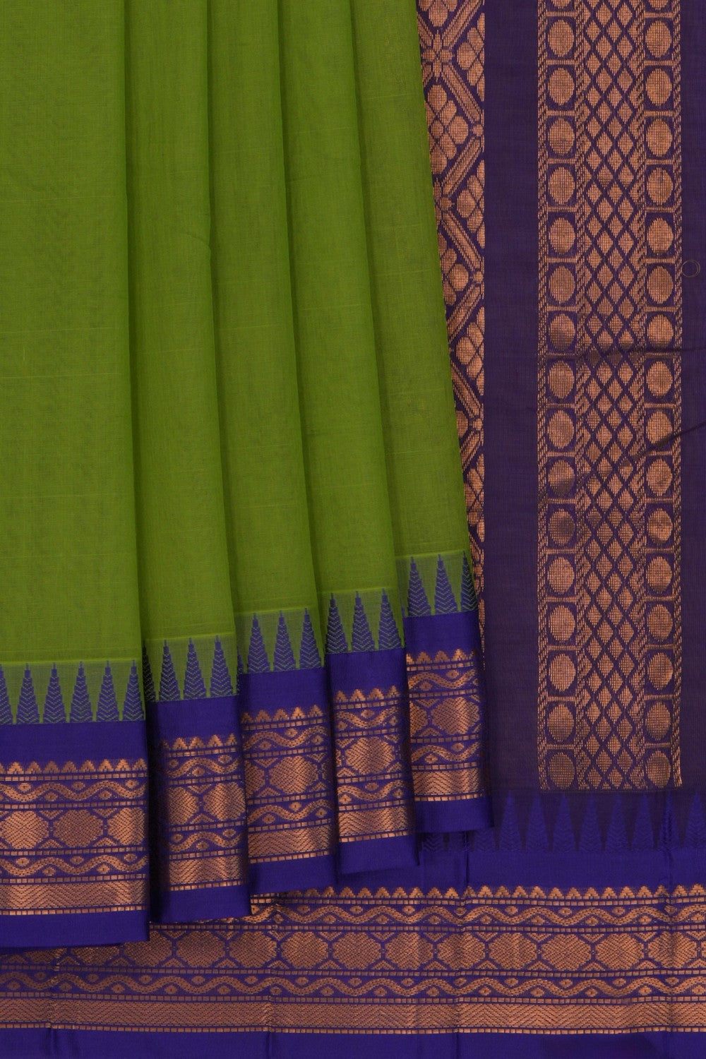 Image of Gadwal Cotton Green Saree